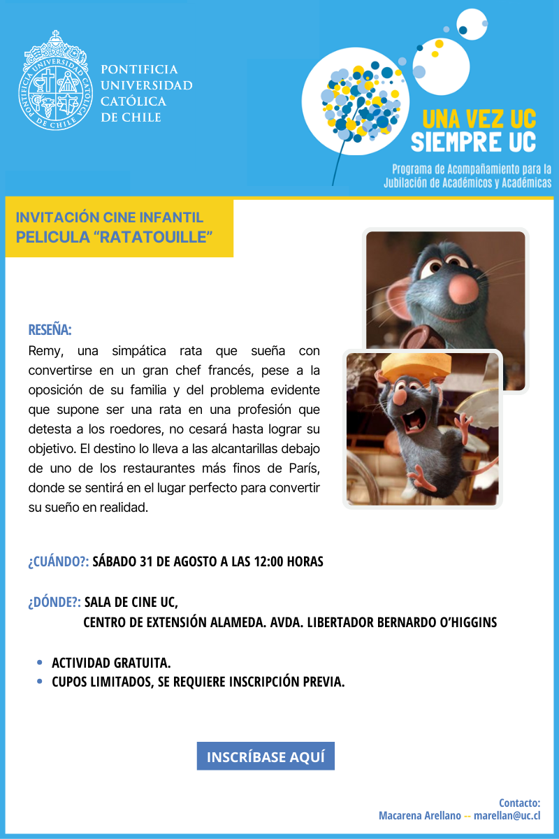 Invitacin cine acadmicos jubilados